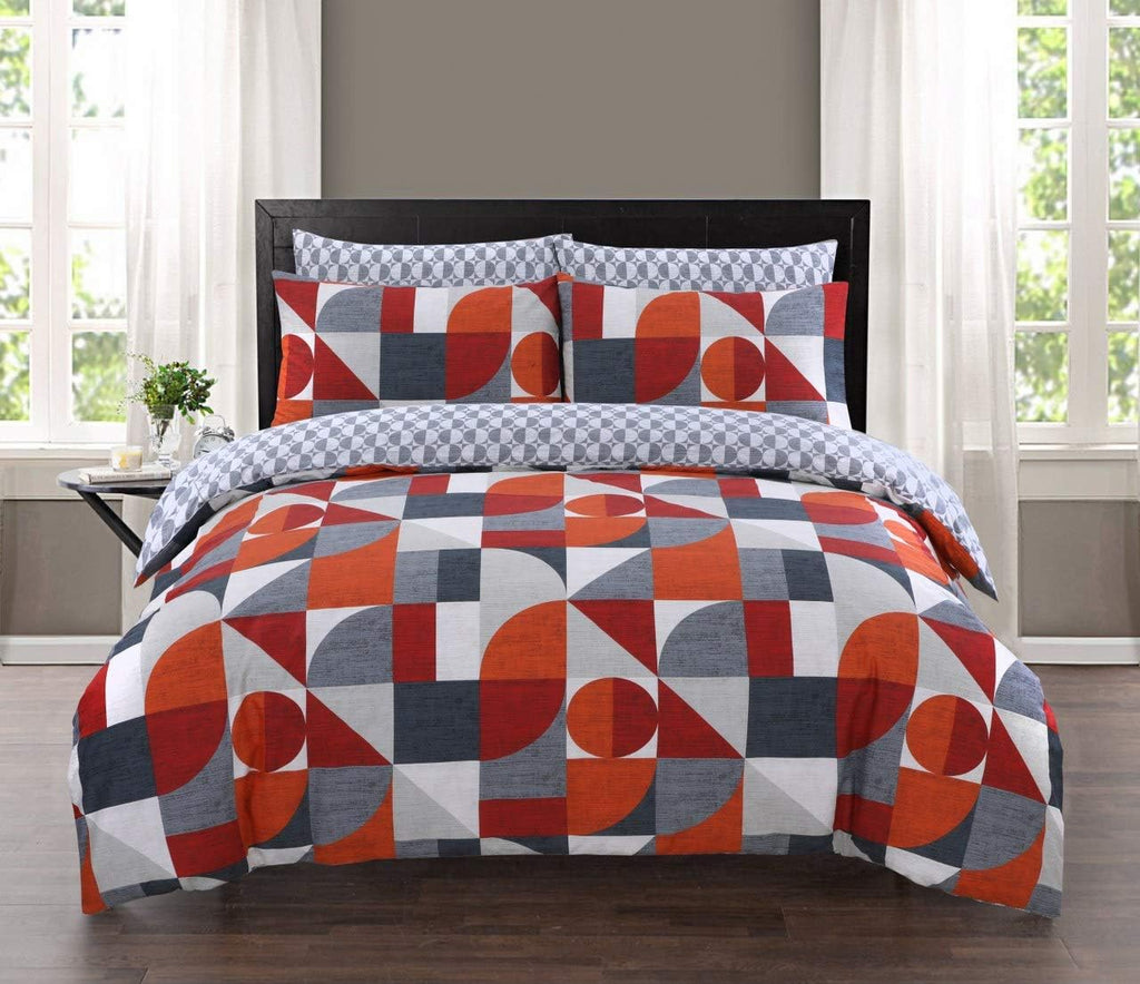 Geometric King Size Duvet Cover Sets 100% Pure Cotton Duvet Cover Ultra Soft