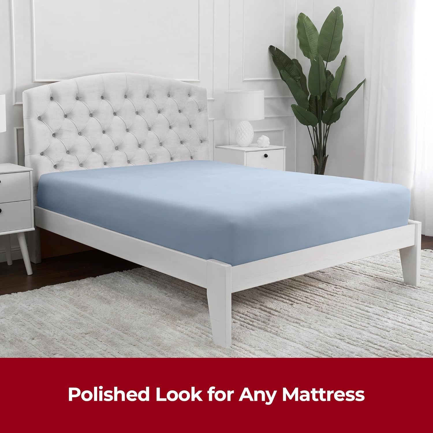 King Size Fitted Sheets Soft Brushed Microfiber 150x200 cm Blue Hydrangea