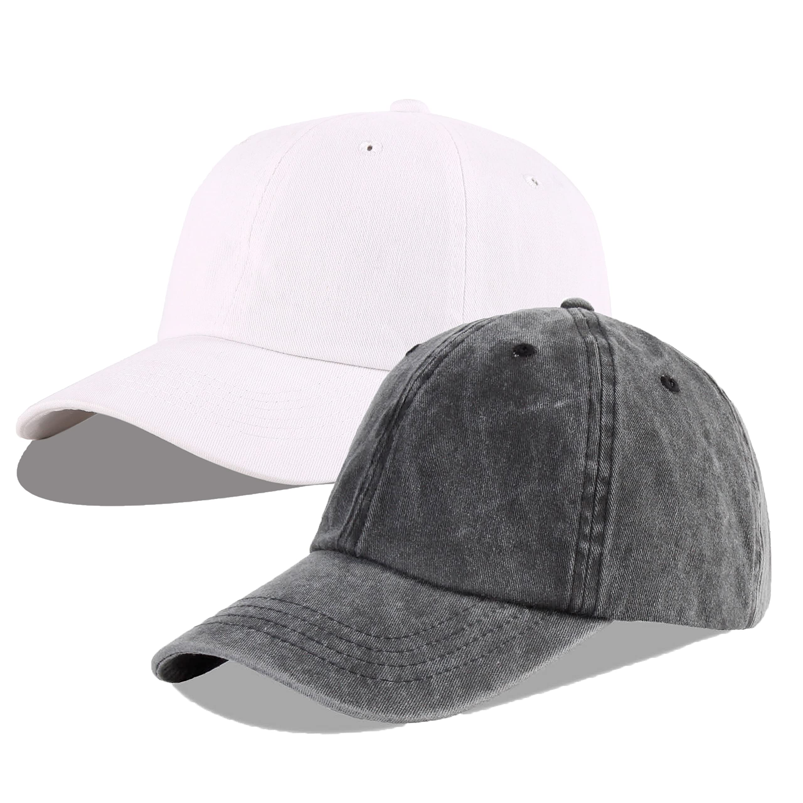 LANGZHEN Unisex Baseball Cap 100% Cotton Fits Men Women Washed Denim Adjustable Dad Hat
