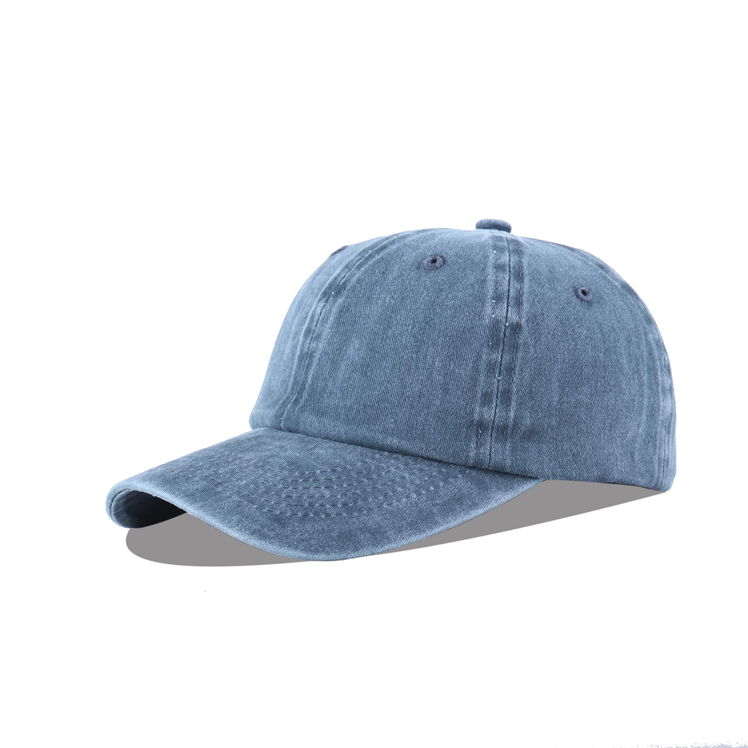 LANGZHEN Unisex Baseball Cap 100% Cotton Fits Men Women Washed Denim Adjustable Dad Hat